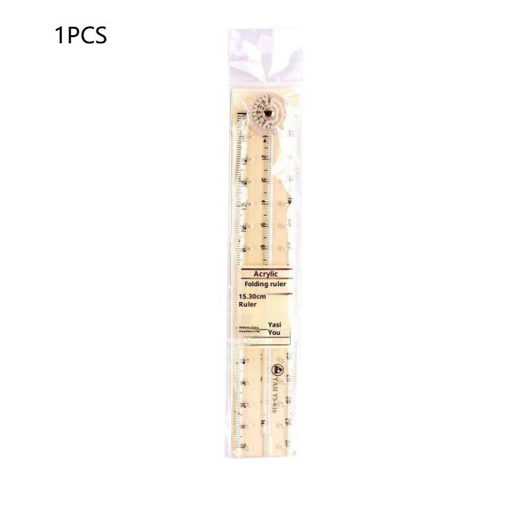 Acrylic Transparent Folding Ruler,Simple Straight Ruler,Plastic Ruler For Students,Drawing Ruler Office School Stationery