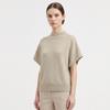 Shop   Womens Mockneck Cap Sleeve Midseason Basic Knit Tee Beige Bom Wkn260045