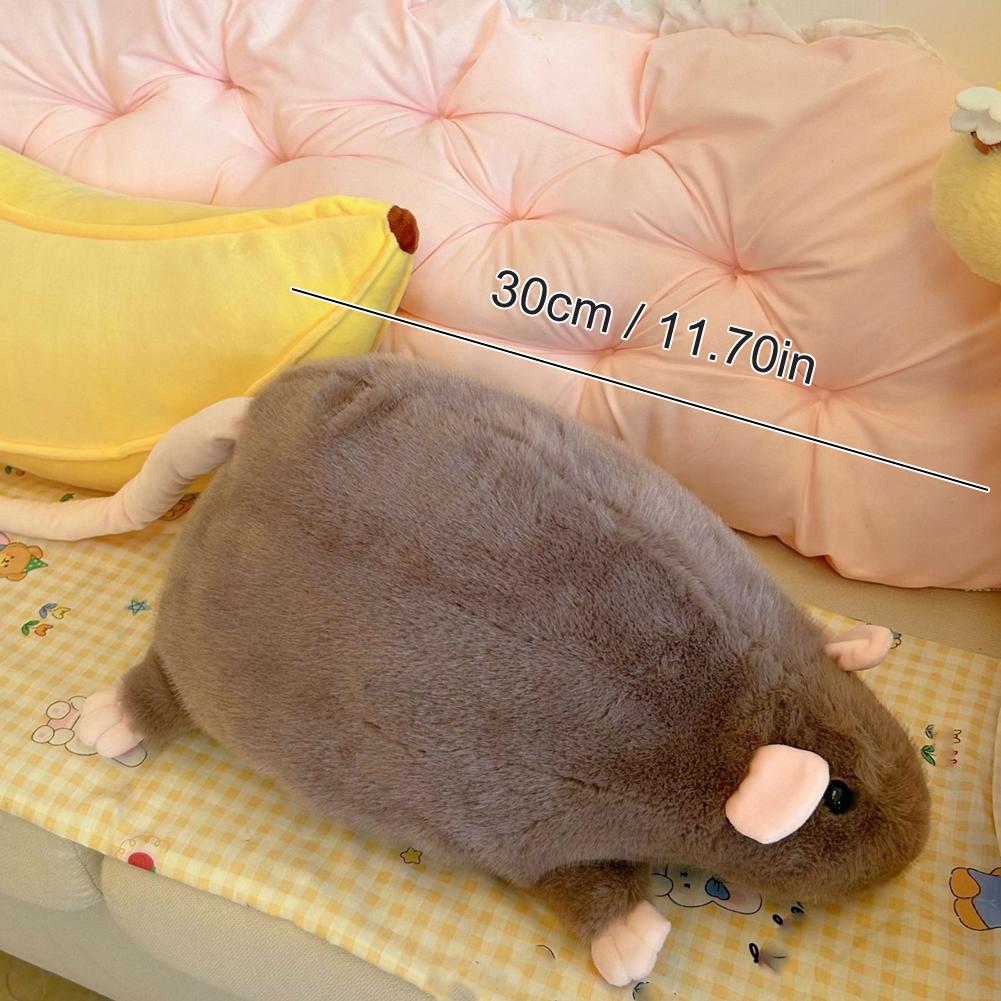 Cute Mice Doll Cartoon Plush Flower Branch Rat Doll Soft Animal Figure Simulation Stuffed Animal Grey Brown Mouse Rat Plush Toy
