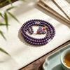 8mm Purple Qi Dong Lai Incense Bead Bracelet with Butterfly Pendant