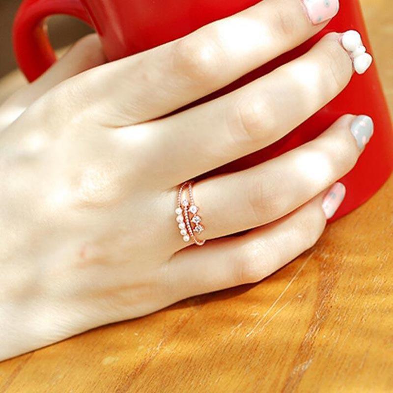 Delicate Ladies Fashion Open Ring In Gold Decorative Accessories For Outings