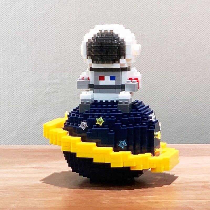 18363 espaço astronauta spaceman terra lua estrela 3d modelo diy mini blocos de diamante tijolos brinquedo de construção para crianças sem caixa