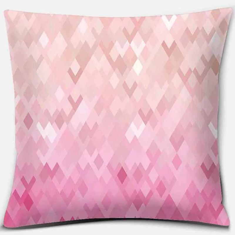 Taie d'oreiller carrée imprimée rose, housse de coussin de canapé, décoration de la maison, voiture