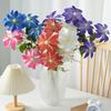 Artificial Clematis Flower 27.5" Long Stem Fake Silk Flower Branches with 3 Heads Blooms for Vase Indoor Home Table Decor Floral Arrangement