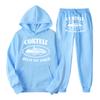 Cortiz Sportswear Tuta da Jogging da Uomo con Stampa Alfabetica Felpa con Cappuccio Y2K Pantaloni da Tuta Larghi con Cappuccio