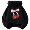 Girls Sweatshirt Y2k Bow with Cherry Fashion Design Children's Cute Hoody for Boys Girls Autumn Spring Casual Hoodies