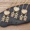 Nidin New Fashion Cute Boys And Girls Zircon Pendant Heart Shape Gold Plated Necklace Creative Jewelry Fine Party Birthday Gifts