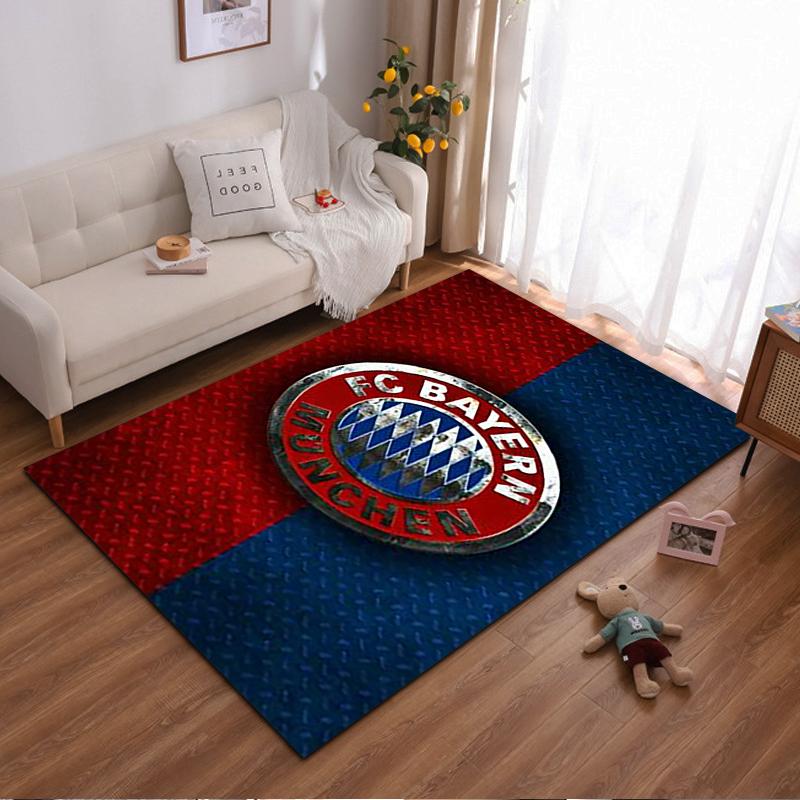 "FC Bayern Munich Logo Carpet, Red and Blue Background Design" Suitable for Use As an Anti-slip for Living Room Bedroom Sofas
