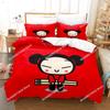 Kawaii Pucca Bedding Set Single Twin Full Queen King Size Bed Set Adult Kid Bedroom Duvetcover Sets 3D Print Anime Bed Sheet Set