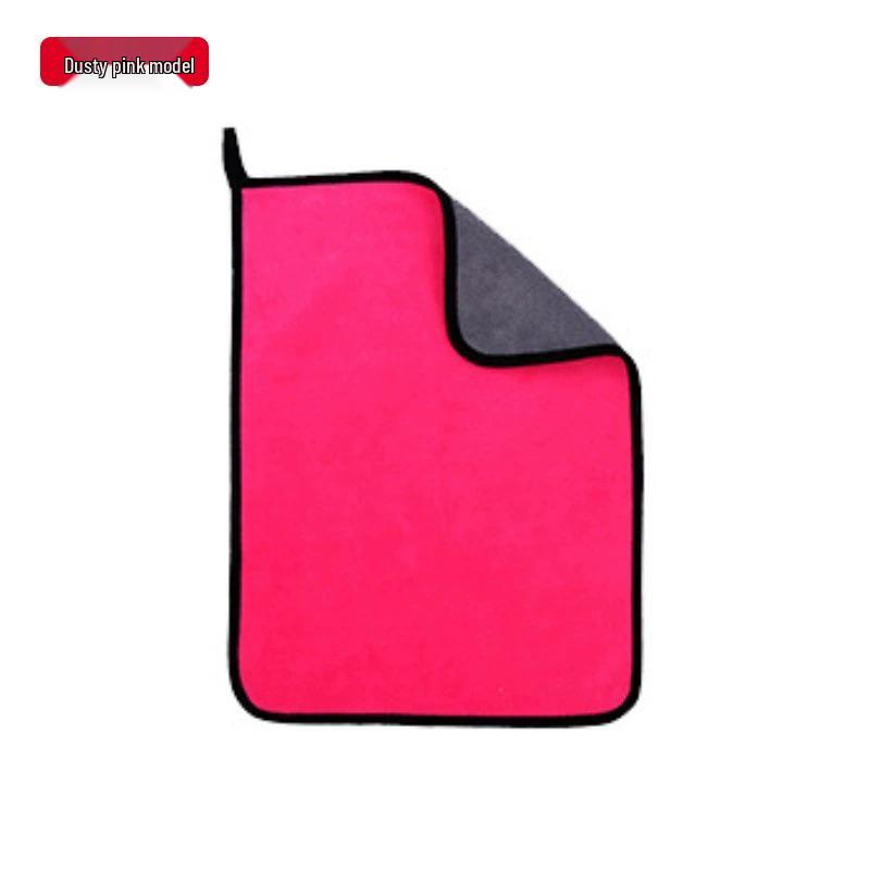 Thick Coral Fleece Car Cleaning Cloth - Double-Sided, Scratch-Free, Streak-Free Water Absorption 360g/m² 23x23cm