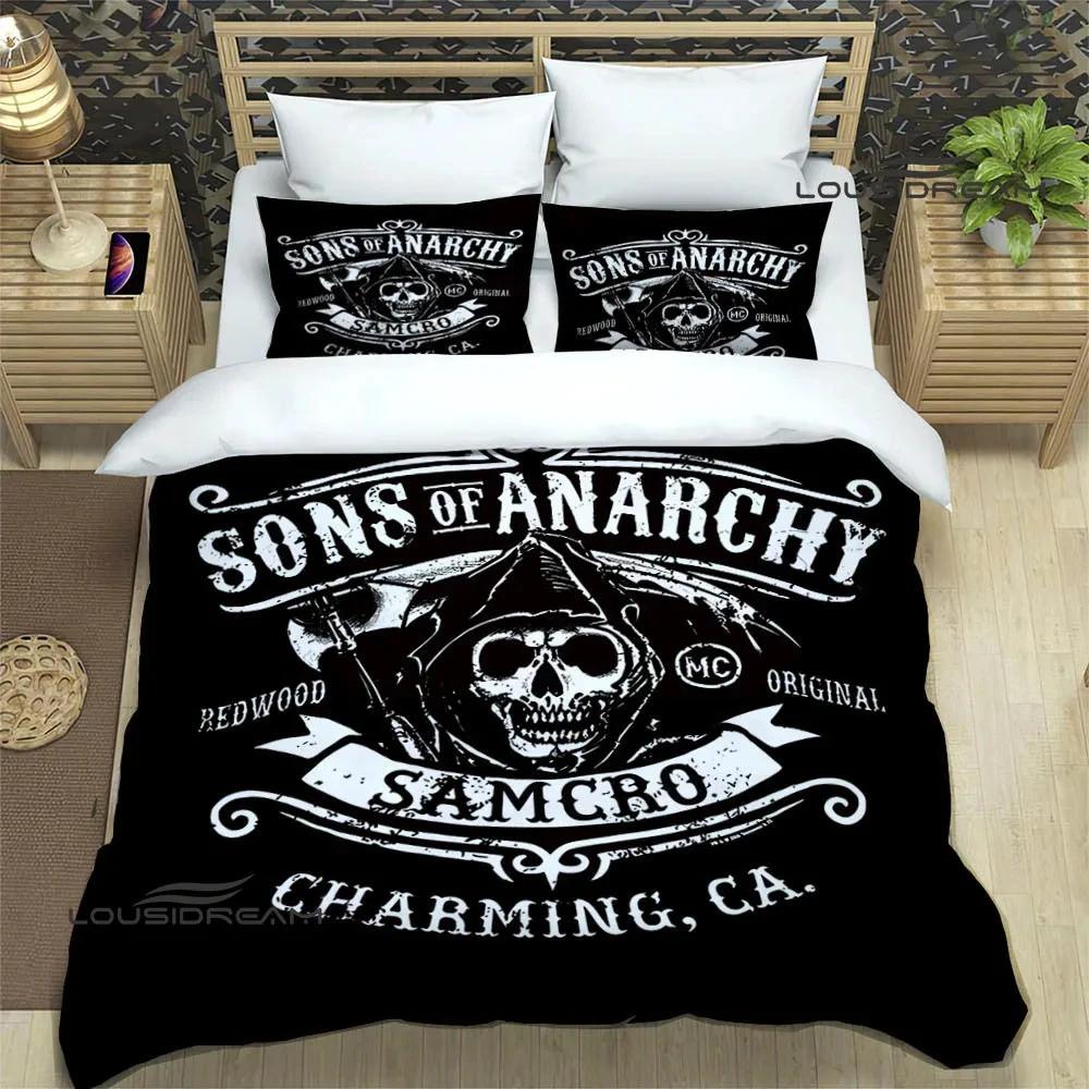 

Sons of Anarchy Комплекти постільної білизни з принтом у ретро стилі Вишуканий набір речей підодіяльник комплект постільної білизни розкішний подарунок на день народження AU Single(140x210cm)