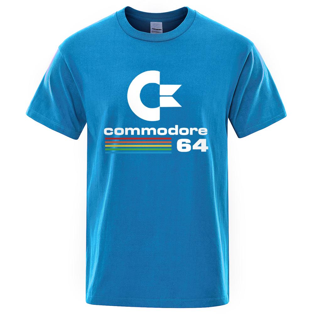 Men T-shirts 2023 Summer Commodore 64 Print T Shirt C64 SID Amiga Retro Cool Design Street Short Sleeve Top Tee Cotton Clothing