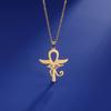 Egypt Eye Of Horus Ra Ankh Cross Necklace Stainless Steel Neck Chain Egyptian Protection Wedjat Eye Jewelry for Women Men