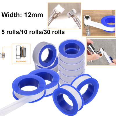 12 mm 10 m/Rolle PTFE-Wasserrohrband, ölfreies Klebeband, Dichtungsband, Armaturen, Gewindedichtband, Heimdekoration, Versorgungsrohr