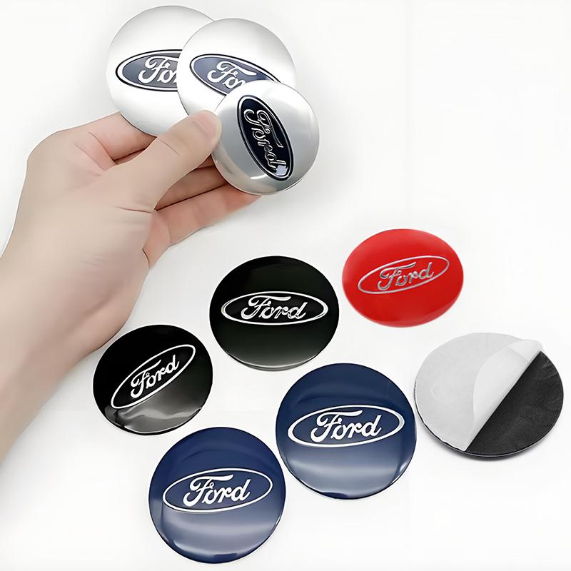 4Pcs 65mm 60mm 56mm Car Wheel Hub Center Cap Stickers Badge Emblem Decal Accessory For Ford Fiesta Mondeo J297 Fusion Explorer Escape