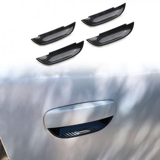 Carbon Fiber Style Door Handles Bowl Cover Trim Decals Bezel for Dodge Charger
