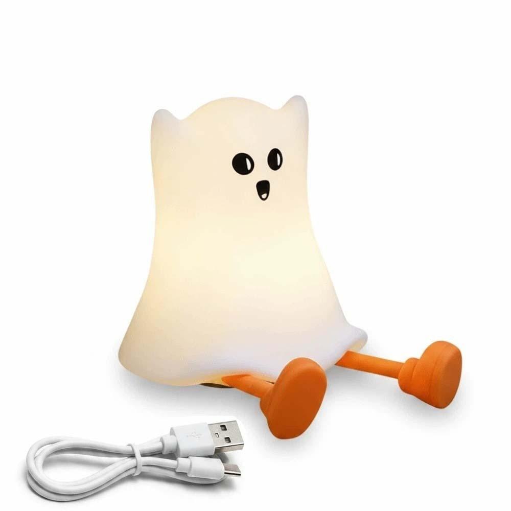 Rechargeable Pumpkin Night Light Phone Holder Dimmable Timer Tap Control Nightlight Function Soft Texture for 5V/1W