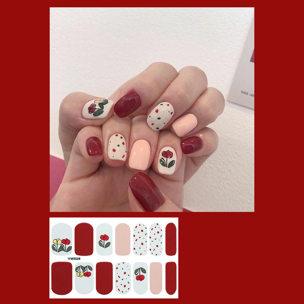 

14 шт./лист, наклейки для ногтей с рисунком фруктов, готовый маникюр, быстрый Nial 09