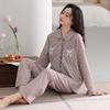 Women's Pajamas Spring and Autumn Pure Cotton Long-sleeved Suits, Women's Autumn and Winter Can Wear Large-size Women's Plaid Loungewear