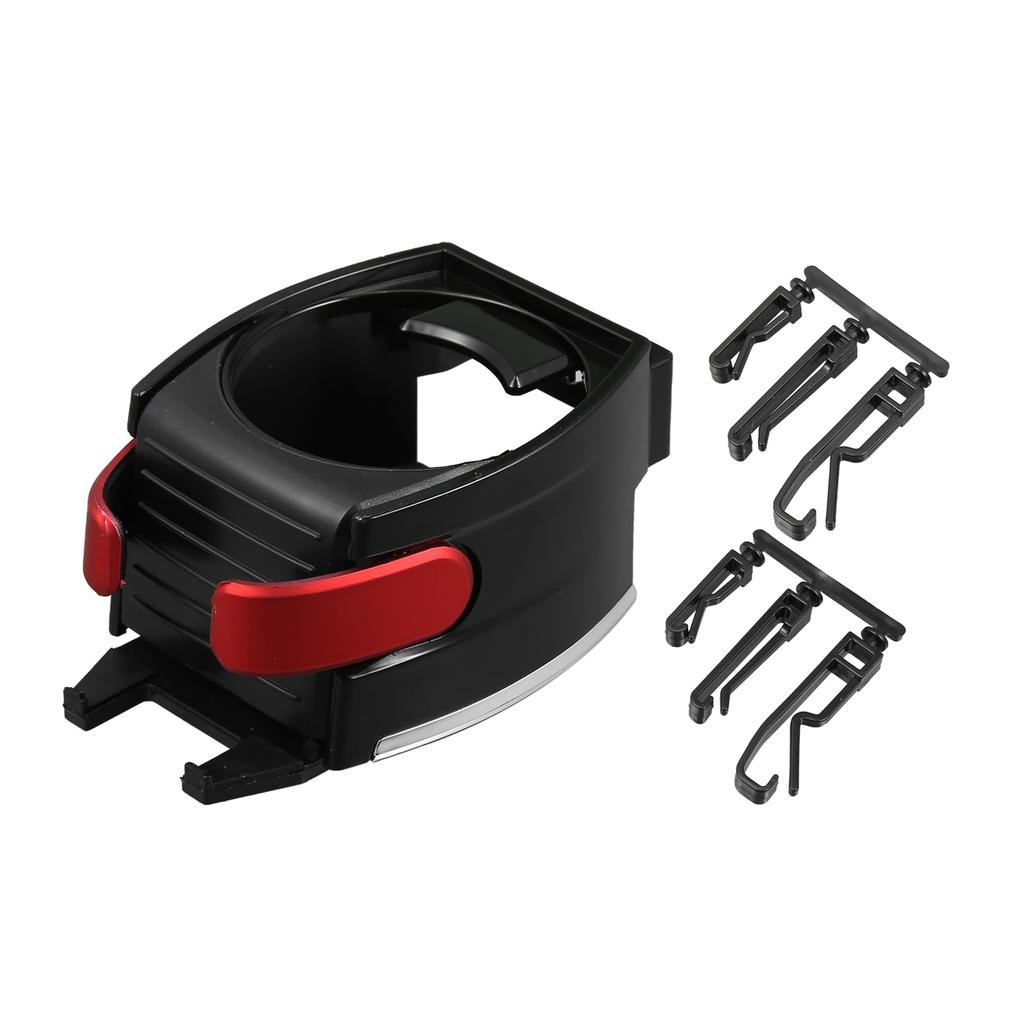 X AUTOHAUX Car Cup Holder Adjustable Card Link Stand Phone Holder Air Vent Mount Universal Red 2 in 1