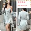 Ice Silk Pajamas Female Butterfly Print Suspender Chest Pad Comfortable Nightdress Fairy Loungewear Set