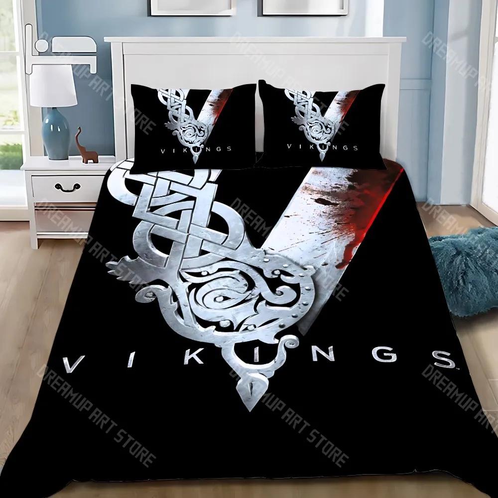 Viking Nordic Viking Mystical Symbol Duvet Cover Pillowcase Bedding Set Adult Boy Girl Bedroom Decoration Children Single D
