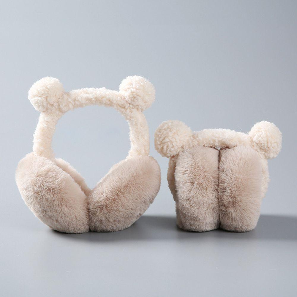 Design Solid Color Frog Bear Ear Women Ear Muff Korean Style  Ear-flap Children Ear Cover Plush