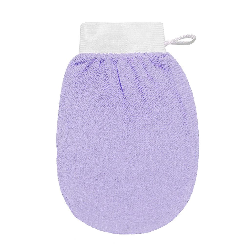 Black Double-Sided Exfoliating Mitt: Fine & Coarse Sand for Painless Mud Removal, Back Scrubbing, and Shower Massage. светло-фиолетовый