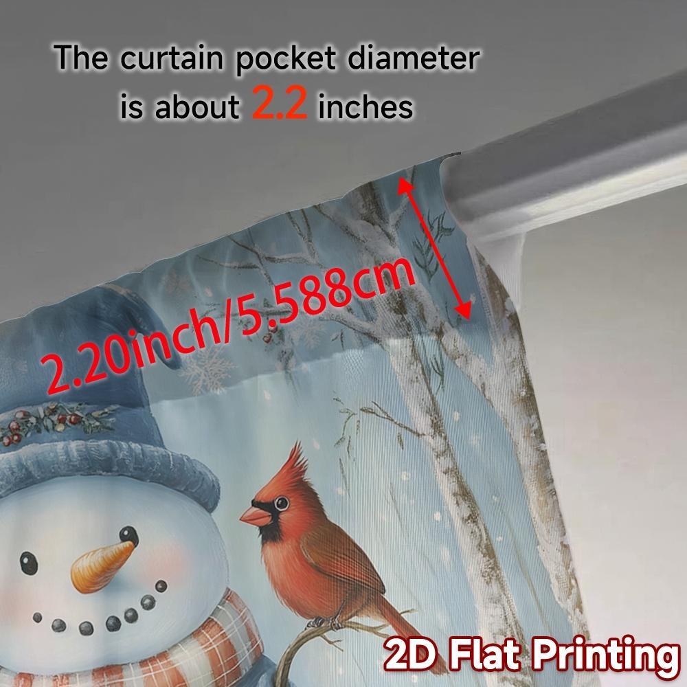 2pcs,Curtains Cute Snowman Cardinal Squirrel (3) Chic Curtains Machine Washable Fabric Curtains Decorations For Home Use for
