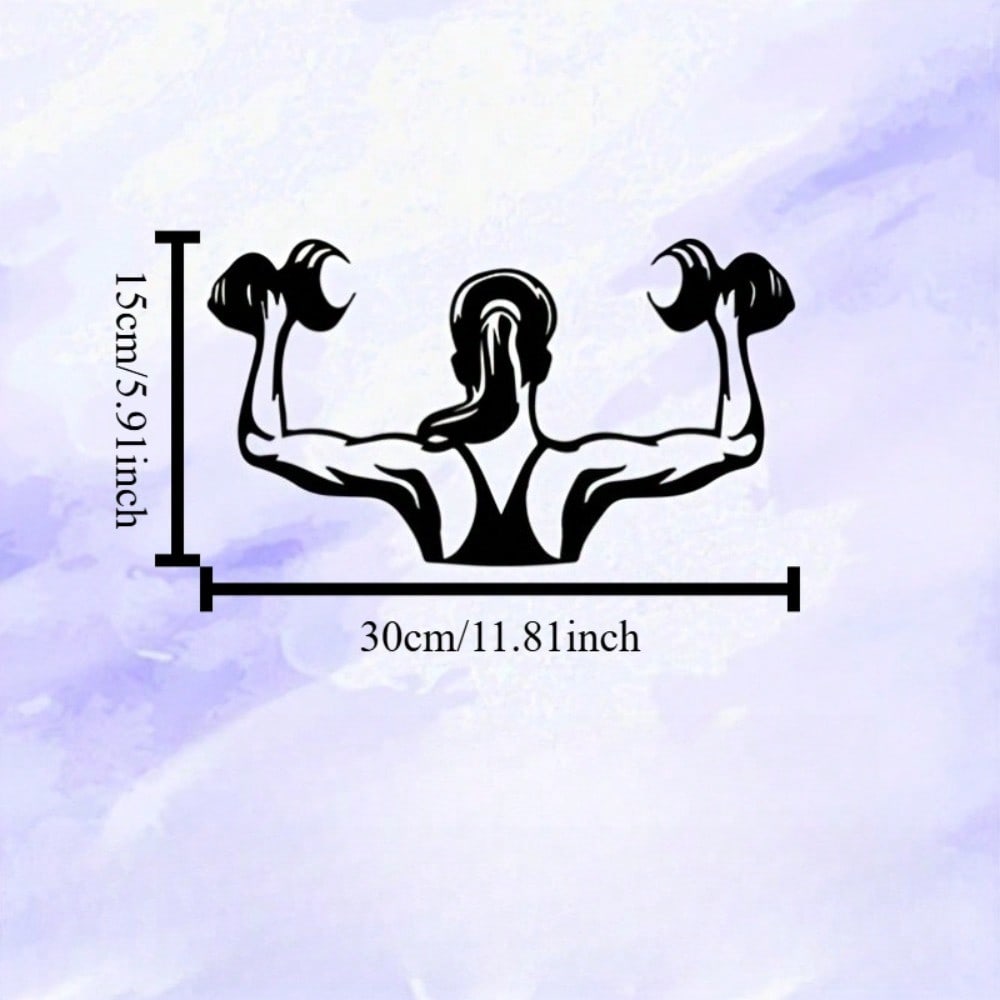 Empowered Woman Metal Wall Art, Inspirational Fitness Decor for Gym or Living Room