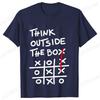Retro Men's T-Shirt Think Outside The Box Print Short Sleeve T-Shirt Summer Casual Tees Top Loose Oversized T-Shirt for Men
