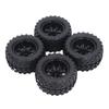 4PCS Rubber Tires with M4 Lock Nuts 12mm Hex Hub 7 Spoke Rim Wheel Tire for 110 RC Off Road Truck