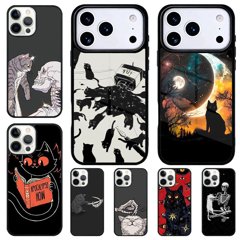 Mystery Cat Shockproof Phone Case for iPhone 17 Air 16e 15 11 12 14 13 Pro Max Cover Coque