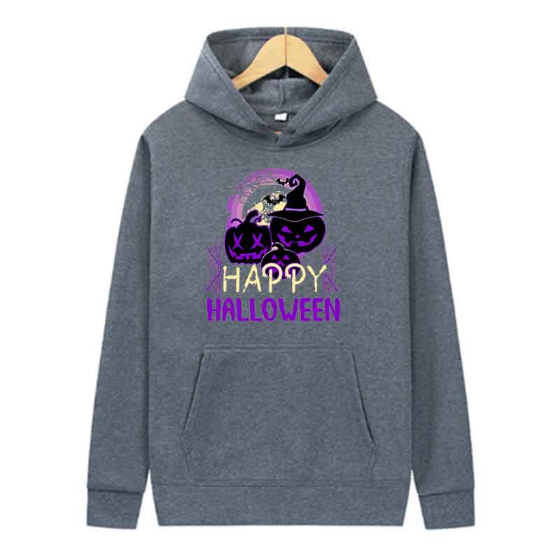 Men Long Sleeve Hoodie Christmas Black Pumpkin Print Autumn Casual Fashion Pullover Street Trend Hooded Sweatshirt Creative Tops
