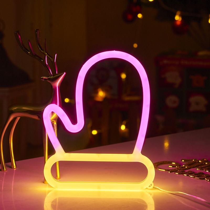 Double-Sided LED Neon Light for Romantic Room Decor