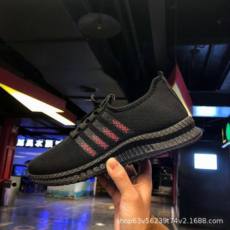 

New men s shoes fly-woven breathable casual sports shoes men s comfortable and trendy versatile youth stall supply 44
