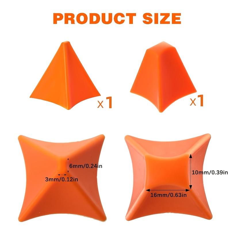 2/4pcs Silicone Caulking Finishing Tool - Reusable Smooth Applicator for Kitchen and Bathroom Seals, Orange Triangle Design.