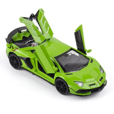 1:Aventador SVJ-Druckguss-Legierungsautomodell im Maßstab 32, Druckguss-Spielzeugfahrzeuge, Automodell mit Sound-Licht-Sammlung, Spielzeug für Kinder, Geschenk