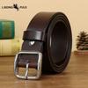 Stainless Steel Buckle Belt for Men, Genuine Leather Pin Buckle, Top Layer Cowhide, Korean Style, Retro Fashion, Trendy, Versatile Casual Trouser Belt