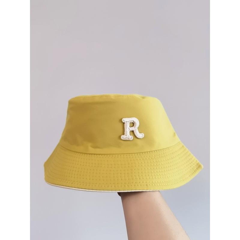 Bucket Hat Simple R Letter Trend Men and Women Versatile Casual Fashion Student Couple Outdoor Sun Protection