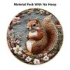 Squirrel Embroidery Kit for Beginners Pre-Printed DIY Craft Set with Hoop Handmade Craft Gift for Adults Punch Needle Kit