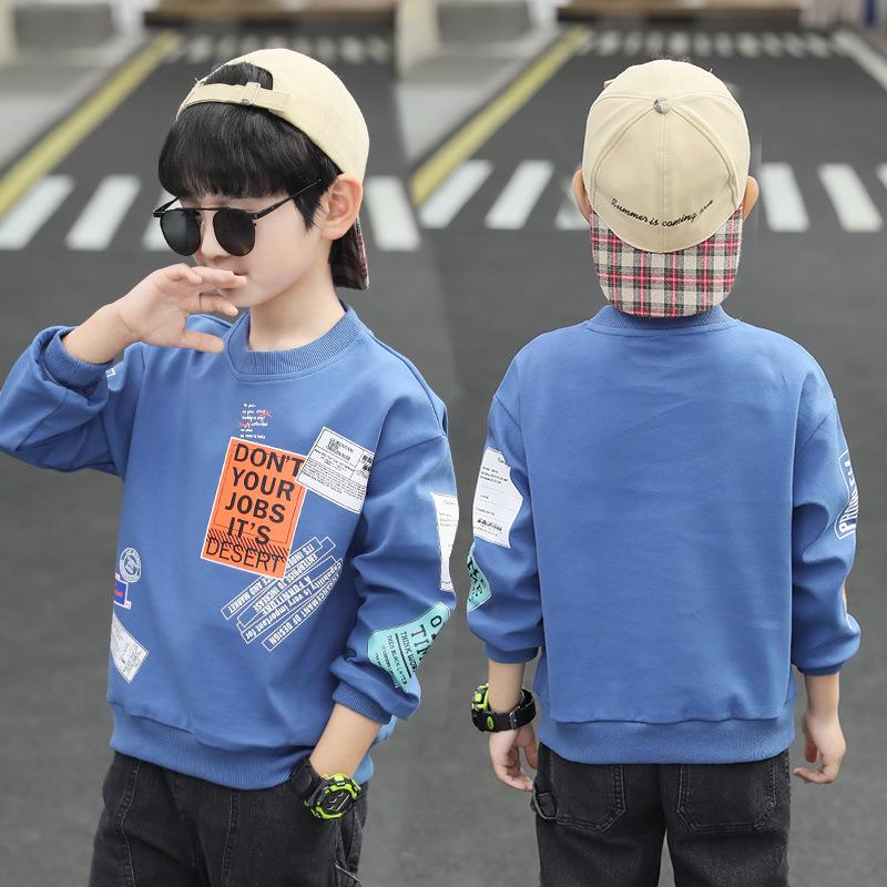 

Модная осенняя футболка с длинным рукавом для мальчиков - корейский стиль 2025 120cm