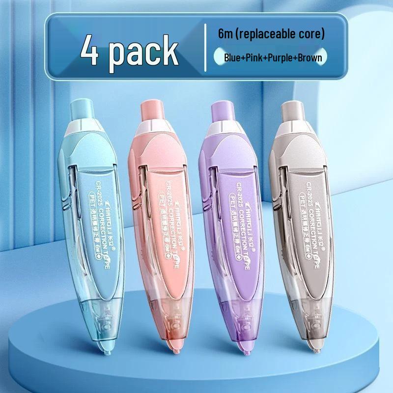 Changli Click-type Portable Correction Tape with Replaceable Core - High-Quality Japanese White-out Tape