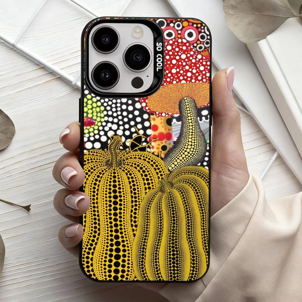 F-Funny Pumpkin Y-Yayoi K-K-Kusama Phone Case For iPhone17,16,15,14,13,12,11 Plus,Pro Max Black Candy Silver Phone Case