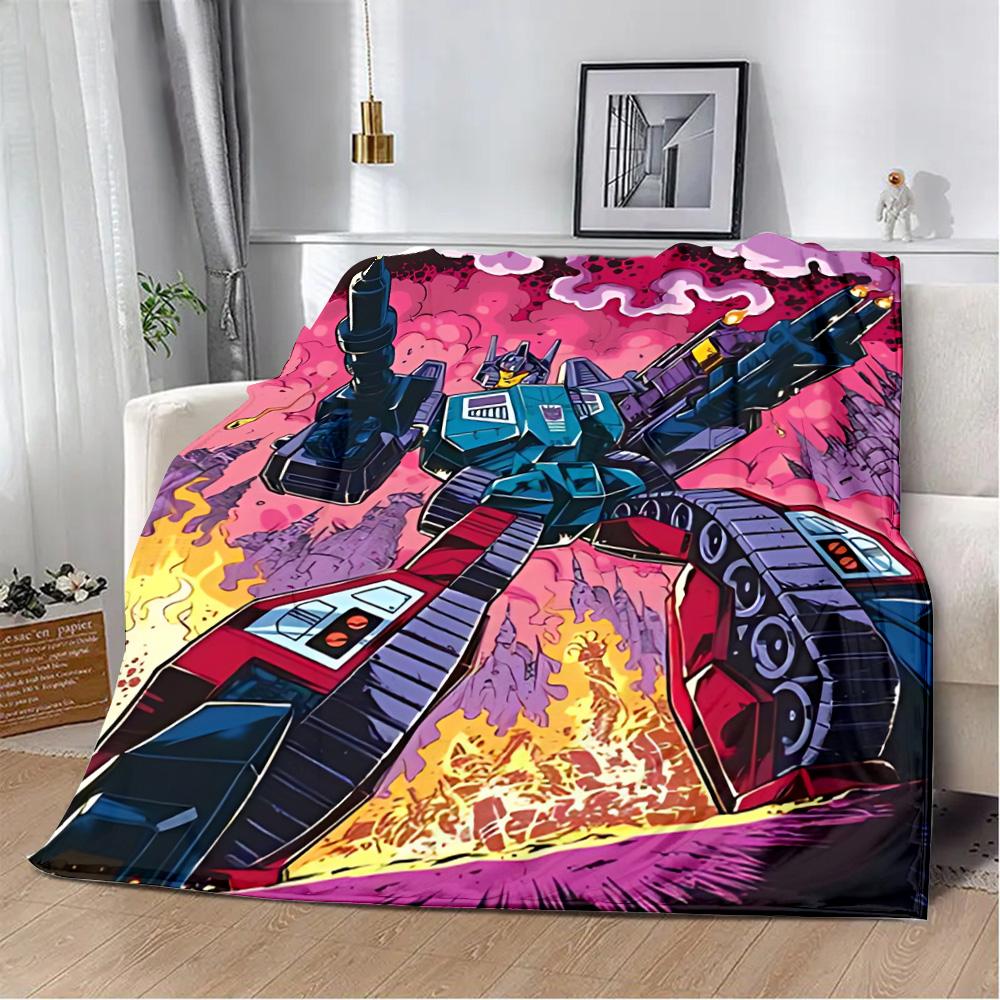 Anime Transformers G1 Car Robot Printed Blanket Picnic Blankets Warm Blanket Soft Comfortable Blanket Home Travel Birthday Gift