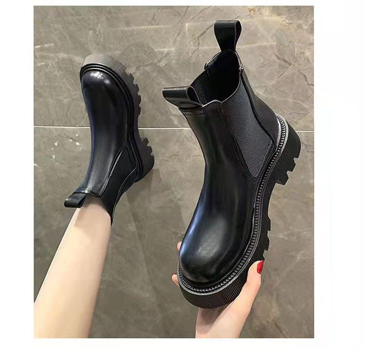 Popular foreign style Chelsea short boots 2025 autumn and winter new cigarette boots non-slip thickened snow boots Martin boots women