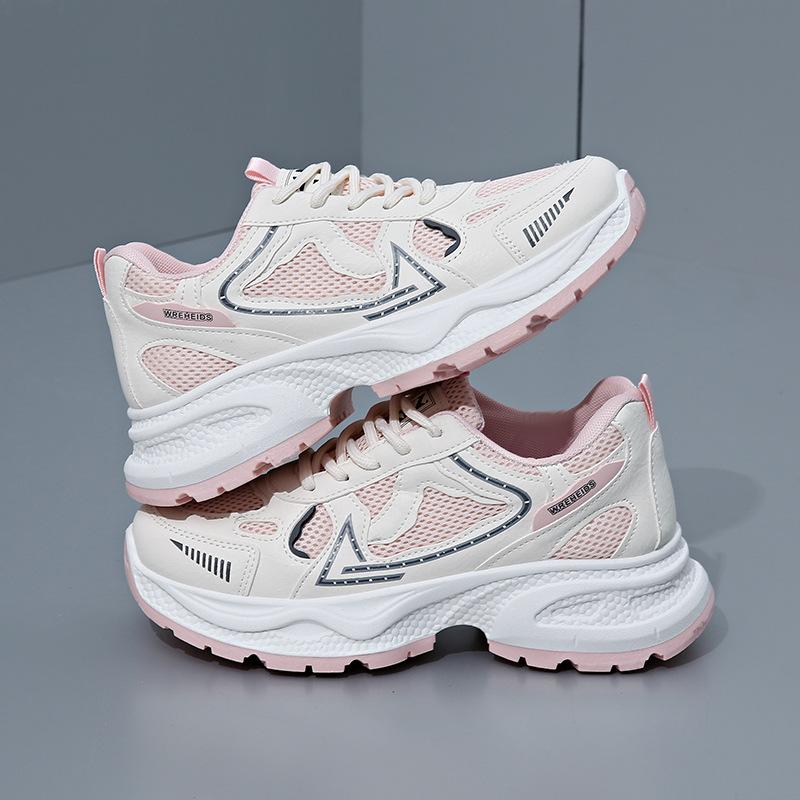 

белые туфли на толстой подошве универсальная сетка трендовые маленькие студенческие туфли на мягкой подошве повседневные кеды женские 41 розовый