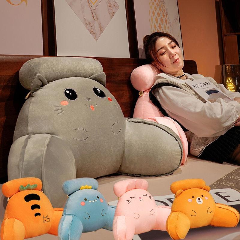 Soft Plush Dinosaur Backrest Cushion With Arms Bedside Pillow Gift