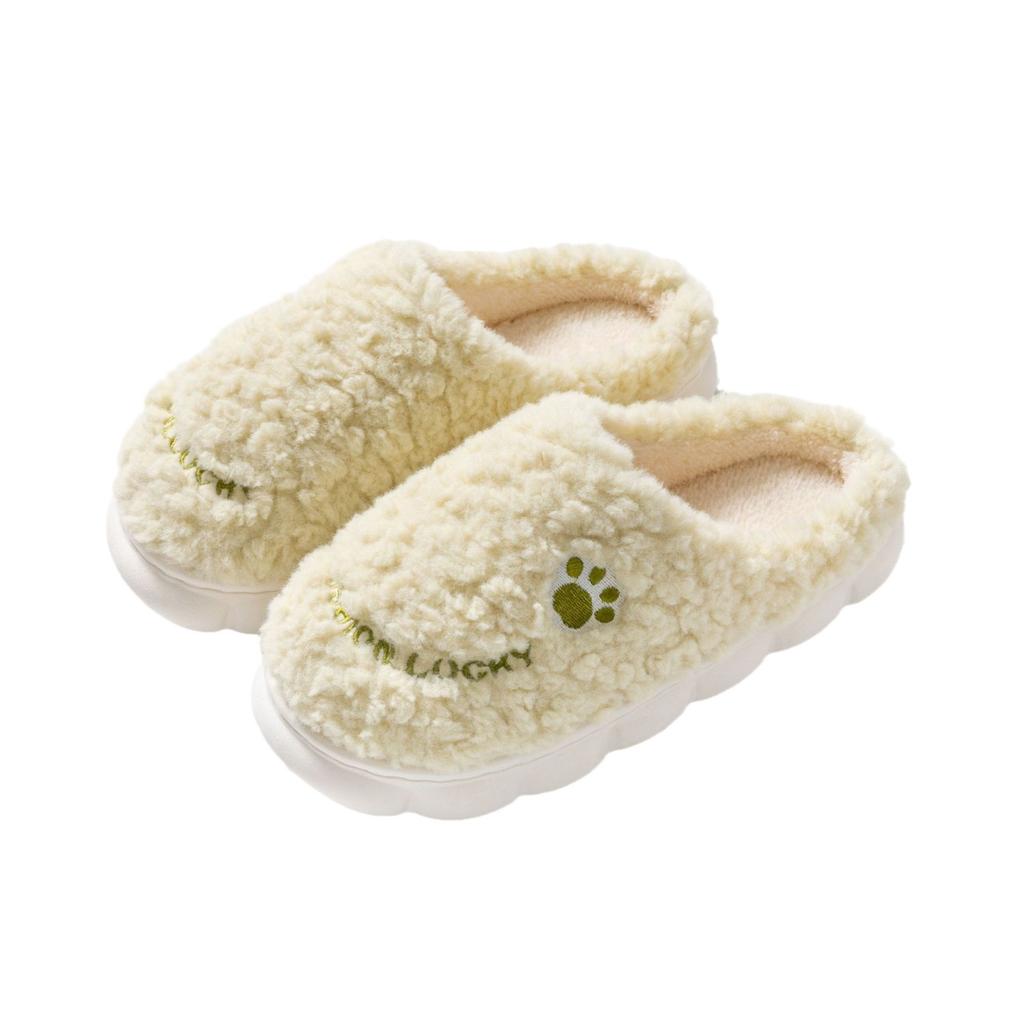 Cotton Slippers Women's Spring and Autumn Home Furnishing Winter Indoor Home Use Non-slip Confinement Shoes Thick-soled Warm Couple Men