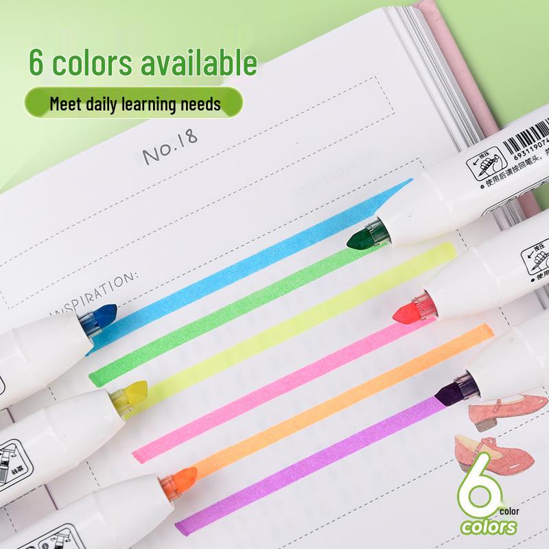 Jin Wànnián Pastel Press-Type Highlighter Pen Set for Students